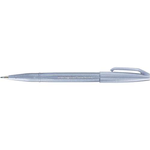 Pix cu pensulă, caligrafic, vârf flexibil Pentel SES15C-S3X gri-albastru