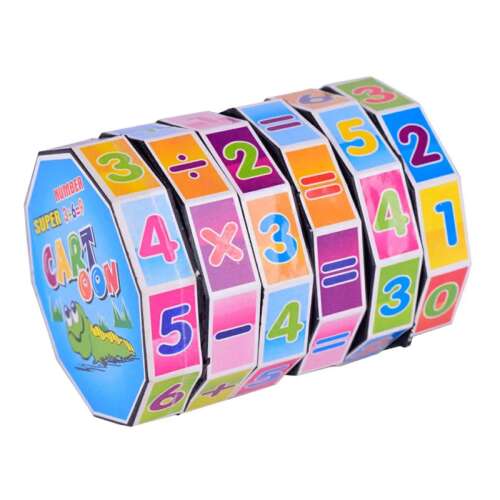 Színes matematikai henger játék gyerekeknek, segít megtanulni az alapvető matematikai műveleteket, összeadást, kivonást, szorzást, osztást