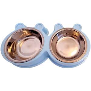 Kisállat Dupla Etetőtál - Rozsdamentes Acél - 400ml