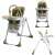 Asalvo Manet Hochstuhl mit doppeltem Tablett, grün, aus mehreren Perspektiven