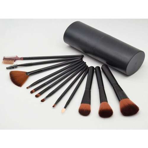 12-teiliges Make-up-Pinselset mit schwarzem Etui