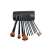 12 piece makeup brush set with black case