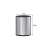 Silver vacuum wine stopper with black top, side view with dimensions