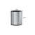 Silver vacuum wine stopper with black top, side view with dimensions