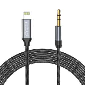 TECH-PROTECT UltraBoost kábel, Lightning csatlakozó 3,5 mm-es jack csatlakozóhoz, 1 m, fekete 86277806 