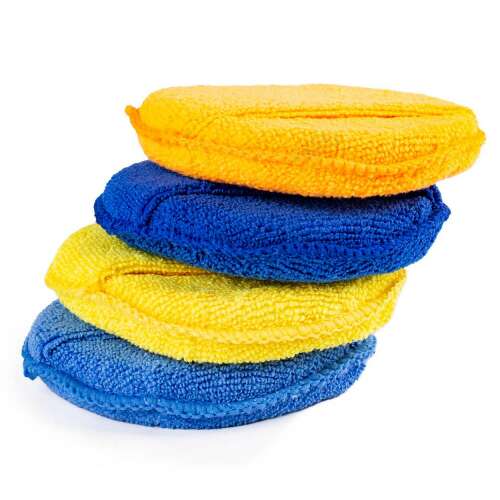 Set of 4 microfiber polishing pads, 125mm diameter, for car detailing and interior cleaning