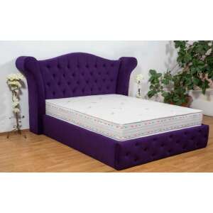 Previ Argan Comfort matrac, lila színben, fejtámlával, fa padlón - Ortopéd matrac