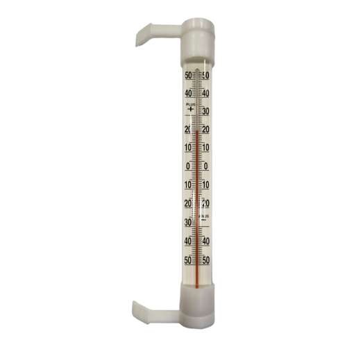 Termometru pentru fereastră, tip 939, -50°+50°C, umplut cu alcool roșu, 240x24mm