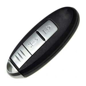 Nissan autókulcs ház, 2 gombos, fekete, ezüst - Autókulcs