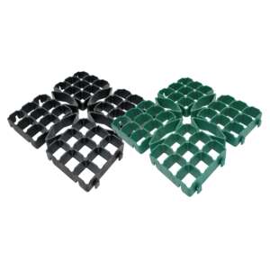 Reinforced grass pavers, 48x48 cm, black and green, for ground stabilization and erosion control - Grass Paver