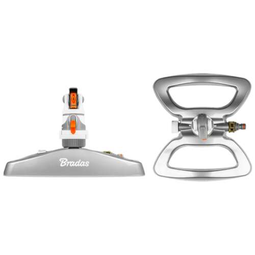 Bradas 4-function rotating sprinkler head with metal base, 21m coverage