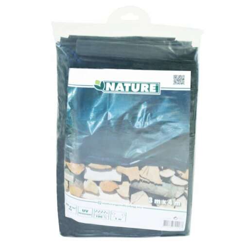 Nature brand 3x4m green tarp for firewood protection, packaging