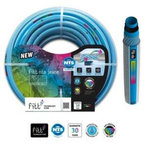 Fitt NTS Jeans 1/2 inch blue garden hose, 50 meters long, 30 bar pressure, kink-resistant, UV-resistant, algae-resistant - Fitt