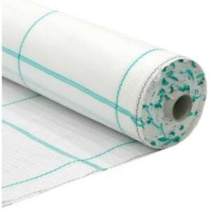 White weed barrier fabric roll with green lines, 100 g/m2, 1.05 m wide, 100 m long - Weed barrier fabric