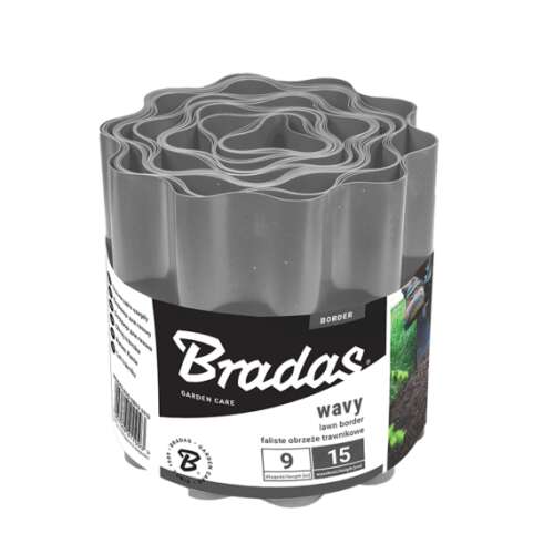 Bradas Garden Care Wavy Lawn Border, 9m x 15cm, Grey