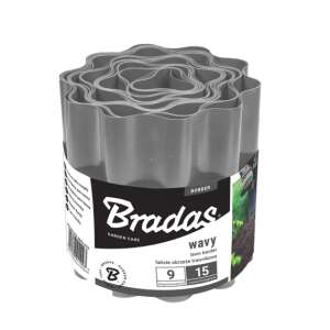 Bradas Garden Care Bordură de gazon ondulată, 9m x 15cm, Gri - Bradas