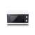 Sharp YC-MG01EW microwave oven, white and black, front view