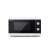 Sharp YC-MG01EW microwave oven, white and black, front view