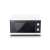 Sharp YC-MG01EW microwave oven, white and black, front view