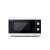 Sharp YC-MG01EW microwave oven, white and black, front view