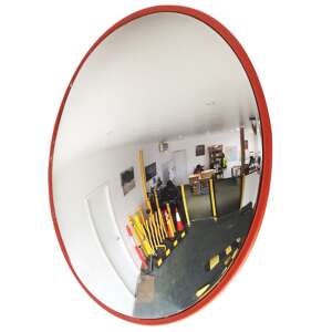 Timeless Tools 30 cm convex safety mirror for indoor use, showing a wide view of a warehouse or garage - Traffic & Traffic Mirror