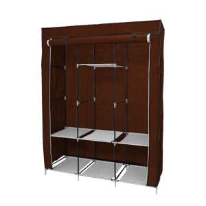 Timeless Tools brown fabric wardrobe with shelves and hanging rod, 130x45x170 cm - Nursery Furniture