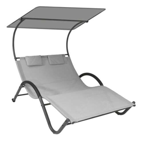 Timeless Tools 2 személyes DELUX napozóágy napernyővel, szürke
