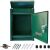 Timeless Tools green metal mailbox with mounting hardware
