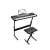 Timeless Tools 61-key Synthesizer Keyboard with stand and stool