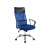 Blue mesh office chair with black padded headrest and armrests, Timeless Tools ergonomic office chair with high backrest