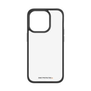 Puzdro PanzerGlass ClearCase pre Apple iPhone 15 Pro, priehľadné s čiernym rámom, ochrana proti pádu vojenskej triedy, materiál D3O Bio - Puzdrá na telefóny