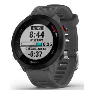Garmin Forerunner 55 GPS smartwatch w kolorze czarnym i szarym, o eleganckim designie i zaawansowanych funkcjach śledzenia aktywności. - Inteligentne urządzenie