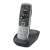 Gigaset E560 cordless phone, showing the handset and base station, gray color