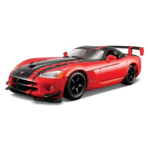Bburago Dodge Viper SRT 10 ACR 1:24 méretarányú fém modell autó, piros fekete csíkokkal