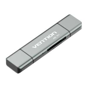 Vention CCJH0 Multi USB 2.0 kártyaolvasó, SD és TF kártyaolvasó, ezüst, ferde nézet - Kártyaolvasó