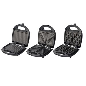 Blaupunkt SMS611 opiekacz 3 w 1 do kanapek, gofrów i grilla z wymiennymi płytkami - Czajnik, Opiekacz do kanapek, Blender, Toster i Wirówka i prasa do owoców