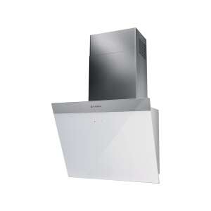 Faber DAISY + WH A55 range hood, white, stainless steel, angled view - Microwave, Range Hood and Cooktop