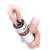 Lamart electric pepper grinder, white, in hand, close-up