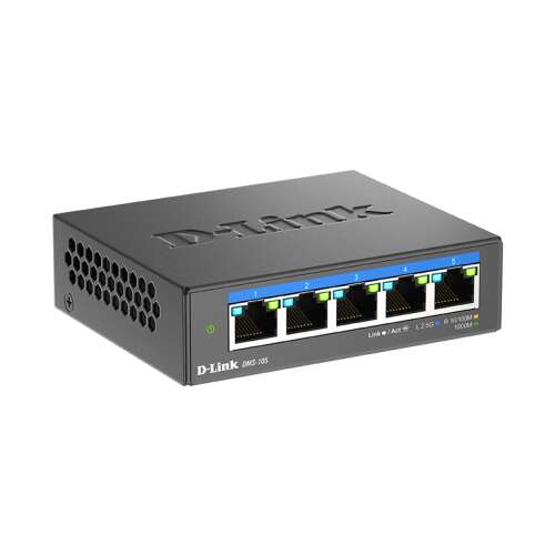 Przełącznik D-Link DMS-105/E 5-portowy 2,5G Multi-Gigabit QoS IGMP Snooping