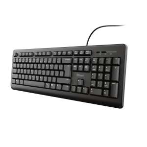 Tastatură Trust Primo USB US - Negru, tastatură full-size cu design rezistent la stropire - Tastaturi