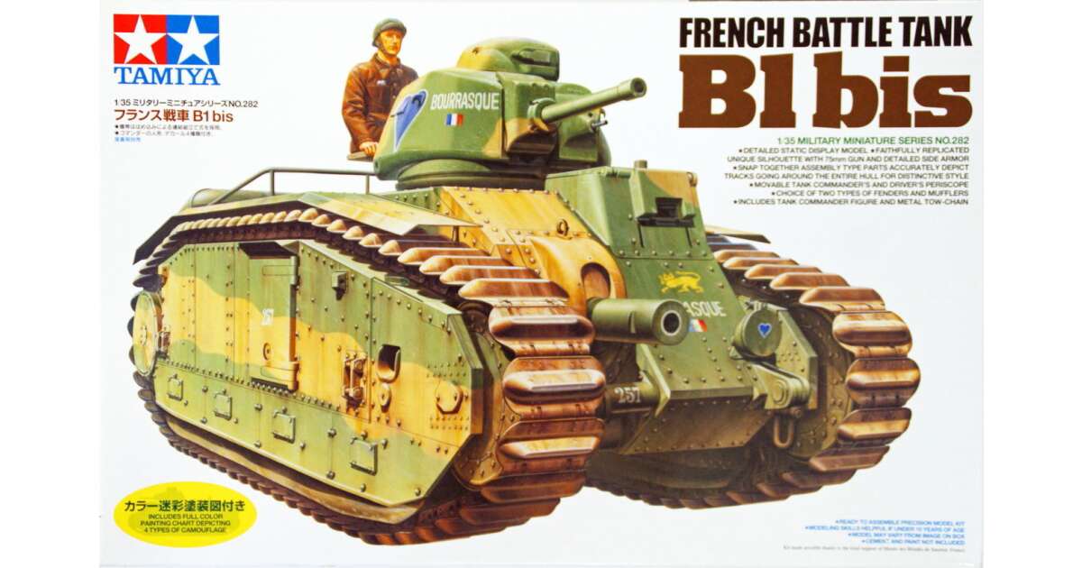 Tamiya French Battle Tank B1 bis tank műanyag modell (1:35) | Pepita.hu