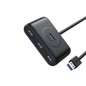 Ugreen CM151 4-portowy koncentrator USB 3.0, czarny, widok pod kątem - Ugreen Koncentrator USB