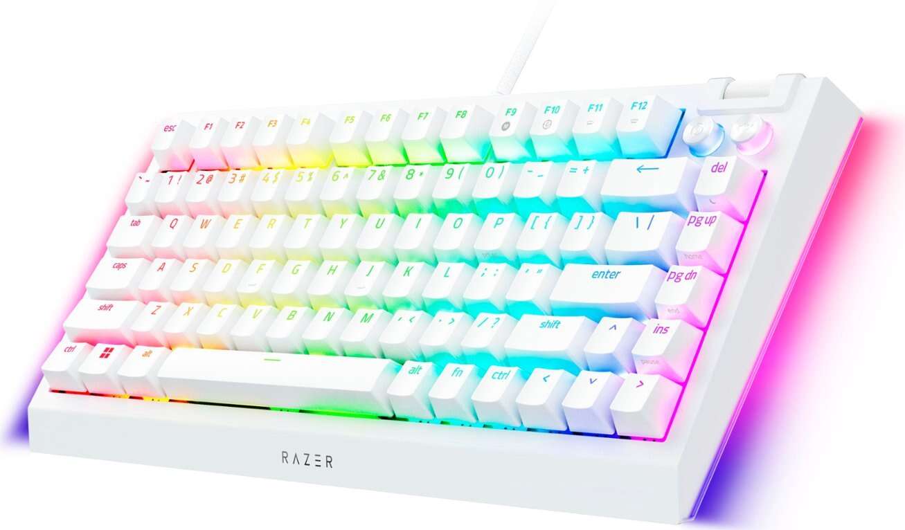 Razer BlackWidow V4 75% (Tactile Switch) Žičana Mehanička Gaming Tipkovnica (Bijela) - Engleska (US)