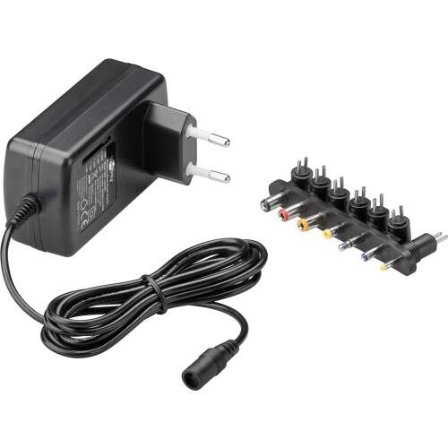 Goobay 9-24V Univerzális Hálózati töltő adapter, 1,5A, 7x adaptercsatlakozó