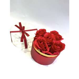 Rózsabox örök rózsából LED fénnyel ajándékdoboz vörös rózsákkal és LED fényekkel - Ajándék ötlet Valentin-napra