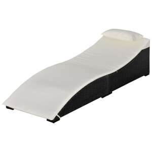 Outsunny Șezlong Pliabil din Rattan pentru Grădină 86456128 - Accesorii pentru șezlonguri și paturi de plajă