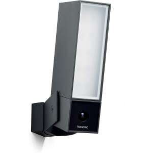 Интелигентна Външна Камера Netatmo със Сирена, черна камера за сигурност с интегрирана светлина, монтирана на стена, 1080p Full HD - Netatmo