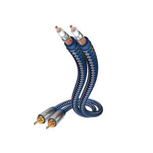 IN-AKUSTIKPREMIUM Analóg Audio Kábel - RCA Sztereó Kábel [2xRCA M - 2xRCA M]IN0040403, kék és ezüst RCA kábel aranyozott csatlakozókkal - RCA kábel