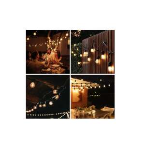 String lights, 10 LED bulbs, warm white, 8 meter, outdoor, indoor, patio, garden, party, decoration, lights, string lights, fairy lights, warm white lights, E27 - Outdoor Decorative Lamp