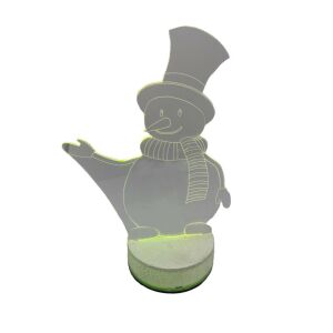 3D LED Karácsonyi Ablakdísz, Hóember formájú színes ünnepi fények, USB-s talppal, 22cm magas 145525055 - Nonbrand Karácsonyi dekoráció